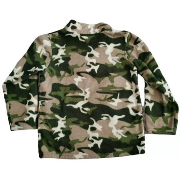 Marvel Spiderman Boys Quarter-Zip Pullover Fleece Sweatshirt Camo Print Size 5 - Picture 3 of 11